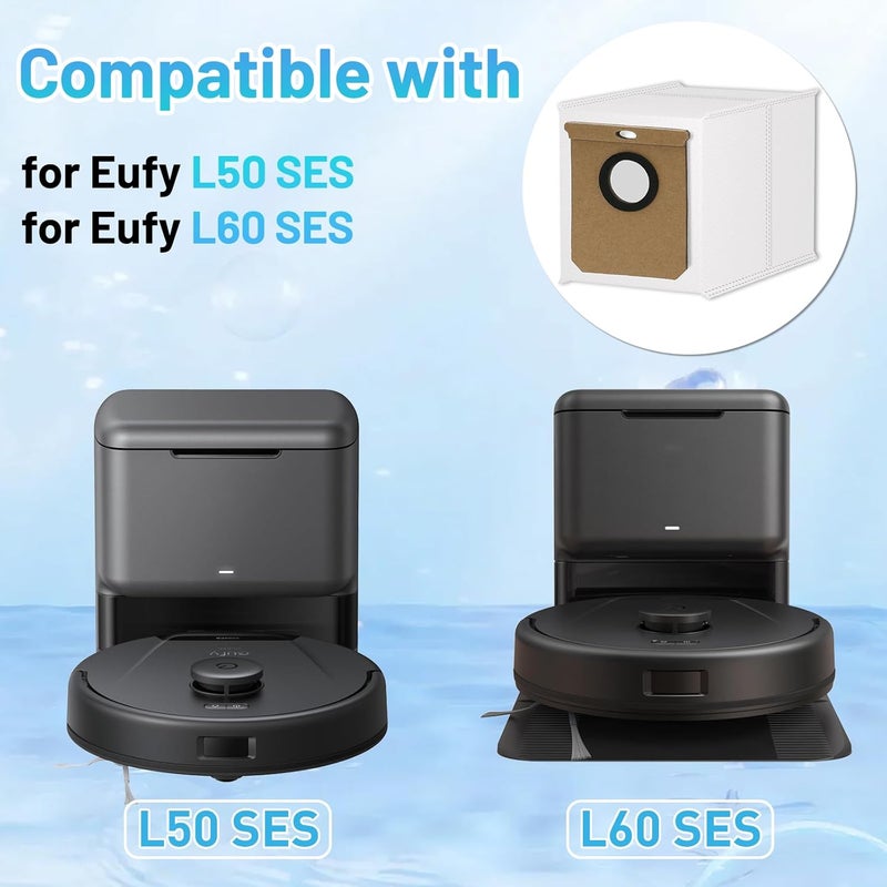 Sinnya 10 Pack L60 SES Replacement Vacuum Dust Bags Compatible with Eufy L60/L50 Series Robot Vacuum with Self Empty Station, 2.5L Replacement Bags for Eufy L60 Robot Vac-uum - Image 2